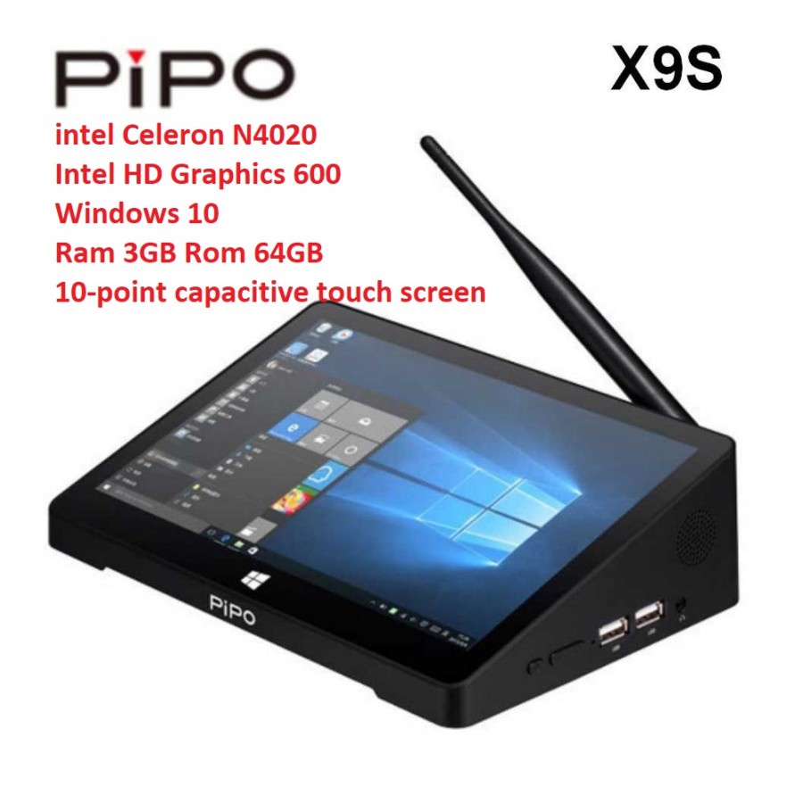 Pipo X9S Intel Celeron N4020 RAM 3GB ROM 64GB Windows 10 Mini PC 9&quot; Auto power on