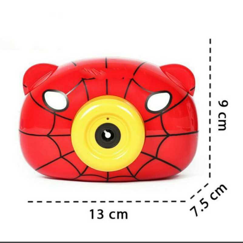 Mainan Bubble Elektrik Kamera / Bubble Blower Machine Bonus Cairan Bubble SNI - Merah SPIDER