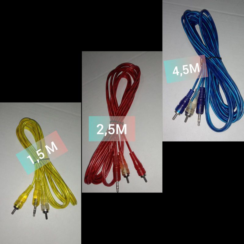 Kabel RCA 2 in 1 / Kabel Hp ke speaker 1,5m 2,5m 4,5m