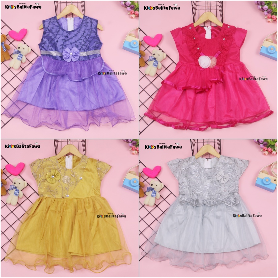 Gaun Baby Bella Uk. Bayi - 3 Tahun / Dress Bayi Baju Perempuan Gaun Pesta Anak Cewek Import Cewe Babycinnamon