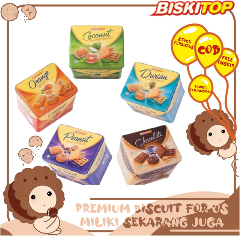 

BISKITOP - Sandwich Single Aneka Kaleng Kotak 400gr Murah Promo Cuci Gudang Biskuit Kaleng Enak