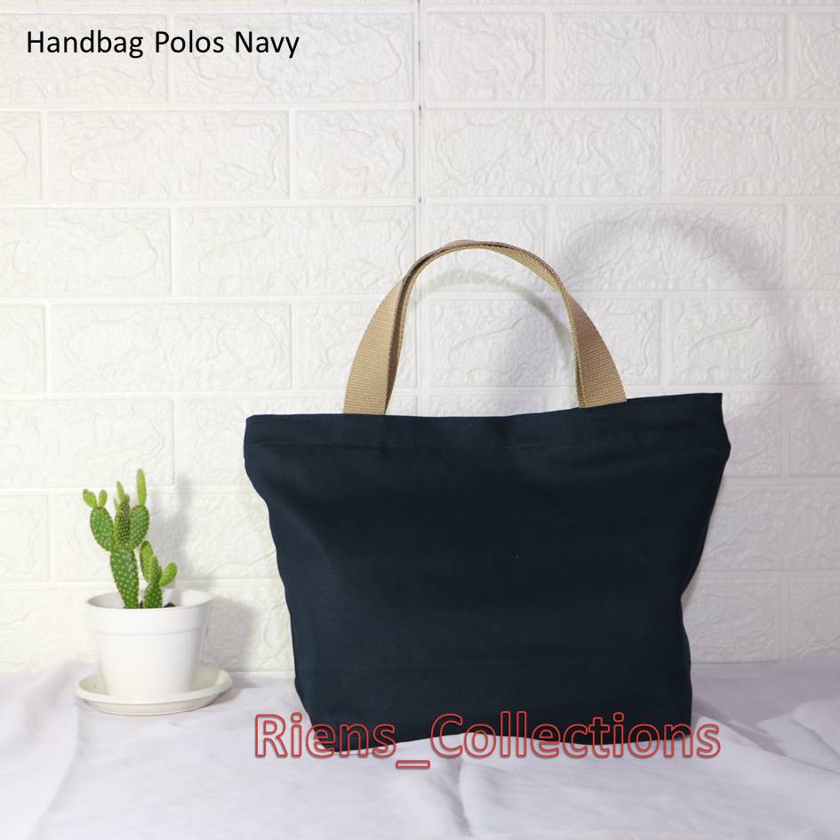 HANDBAG TAS JINJING KANVAS POLOS WARNA NAVY / BIRU DONGKER. Riens Collections