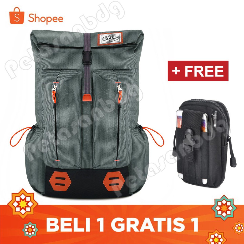 PTS -Gear Bag North East - Backpack NE-88 - Summer Grey + FREE Tactical Molle IMPORT - Black