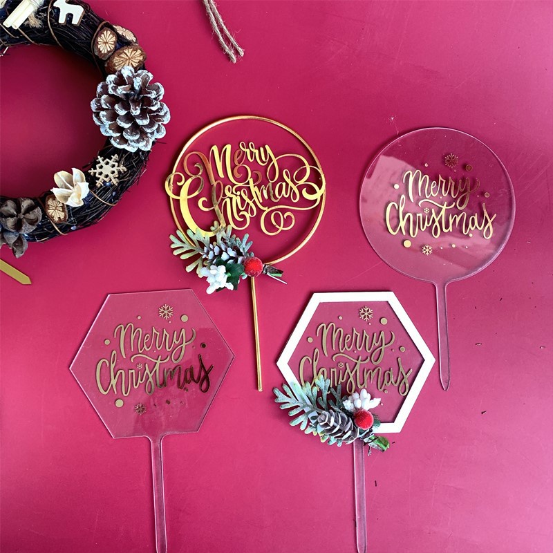 

[ TOPPER 3D] Cake Topper Akrilik / Hiasan Kue Dekorasi Natal Cupcake Acrylic / Tusukan Hiasan Kue Natal Merry Christmas PRINTING
