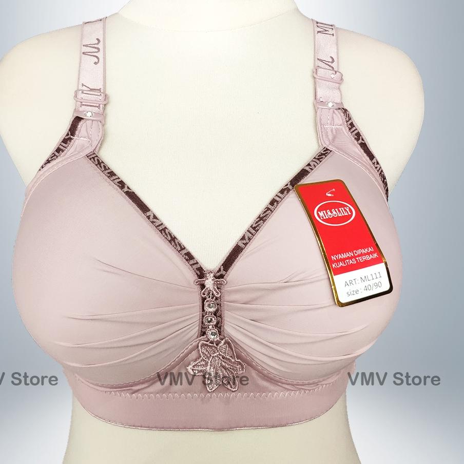 Bra Misslily L 111 Import Cup C Besar Jumbo Kait 3 Brukat Tanpa Kawat Bh Jupe Miss Lily Original