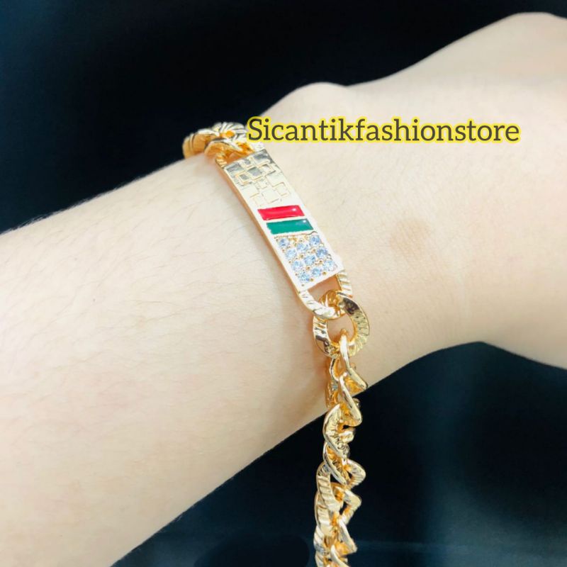 Gelang Titanium Wanita Gold GC Terlaris Anti Karat Gelang Wanita Mewah Elegan Gelang Wanita Kekinian