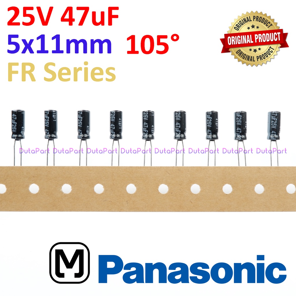 25V 47uF ORIGINAL PANASONIC FR Series Kapasitor Capasitor Elko Elco