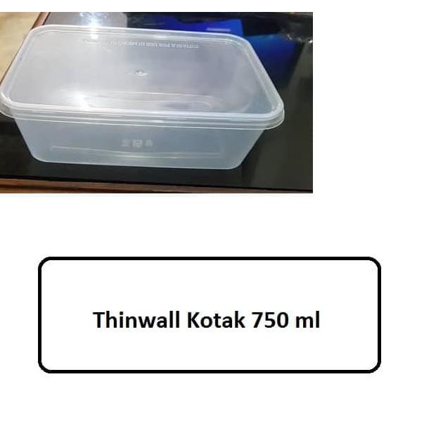 thinwall box 750 ml kotak makan plastik bening 750 ml