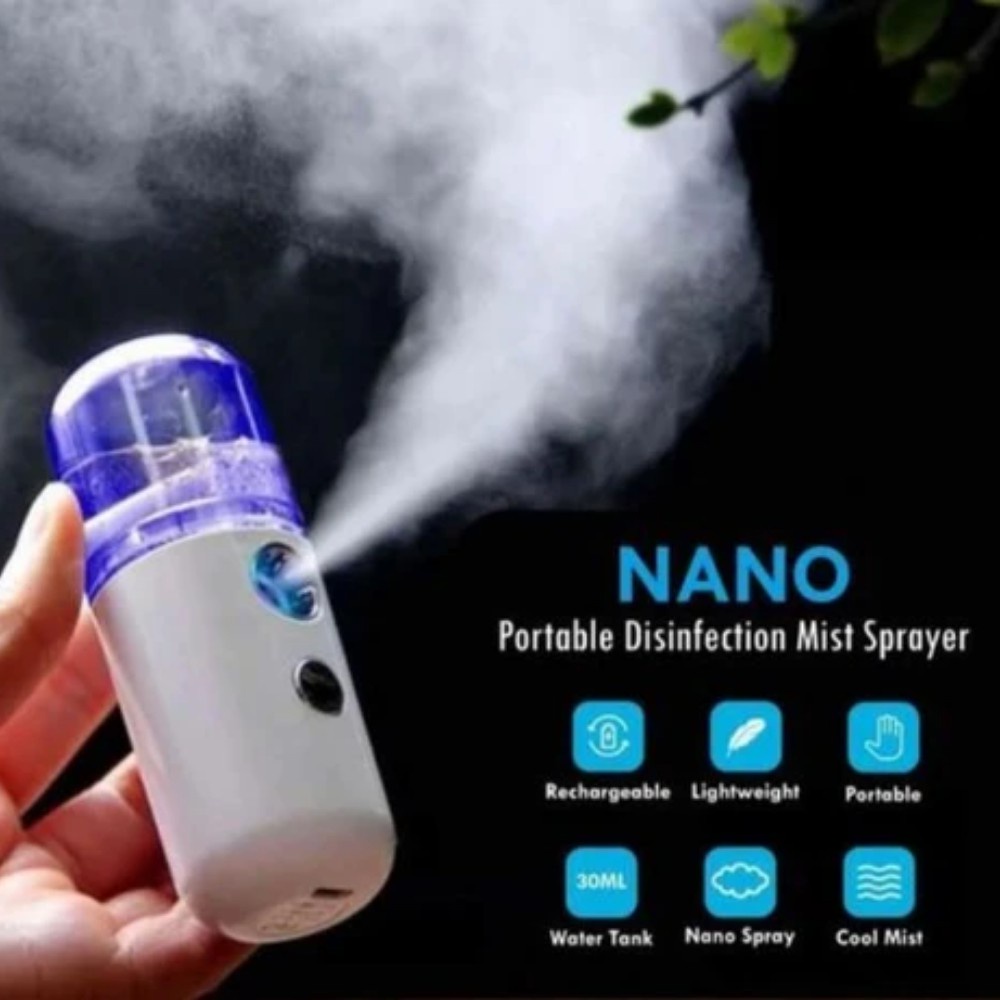 NANO SPRAY HUMUDIFIER SPRAY WAJAH PELEMBAP WAJAH MINI PORTABLE LED NANO DISINFECTAN SPRAYER UNISEX PRIA WANITA BR69