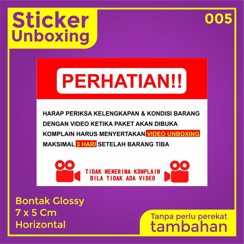 Stiker Video Unboxing / Stiker Unboxing / Sticker Fragile / Stiker Label Pengiriman-5