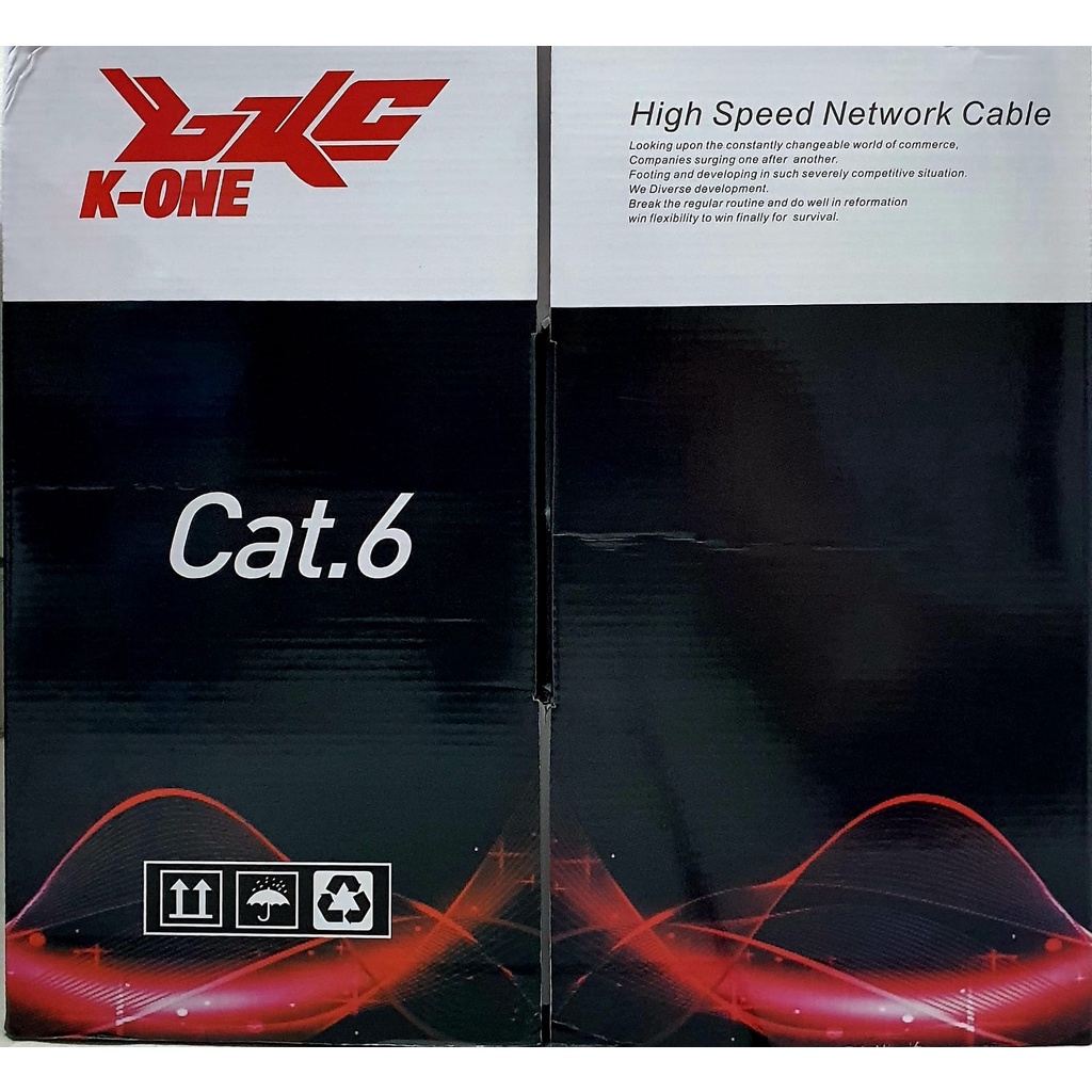 Cable lan k-one 305m cat 6e 6 utp indoor ethernet gigabit network - Kabel internet rj45 305 meter