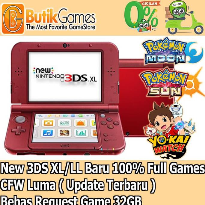 PROMO HARI INI  New 3ds XL / LL Nintendo 3dsxl CFW permanent 32 gb - New LL 1DT