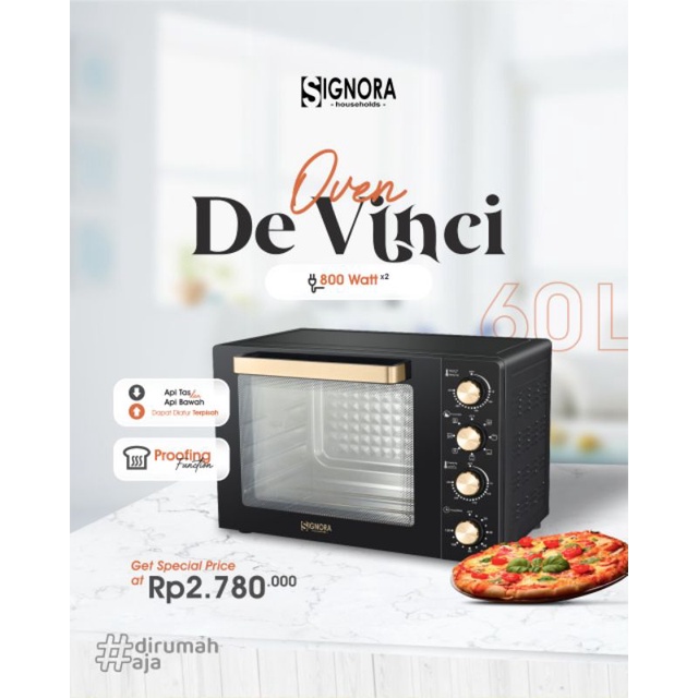 SIGNORA Oven De Vinci 60 liter/Oven Listrik/Oven Signora/Oven De Vinci Signora