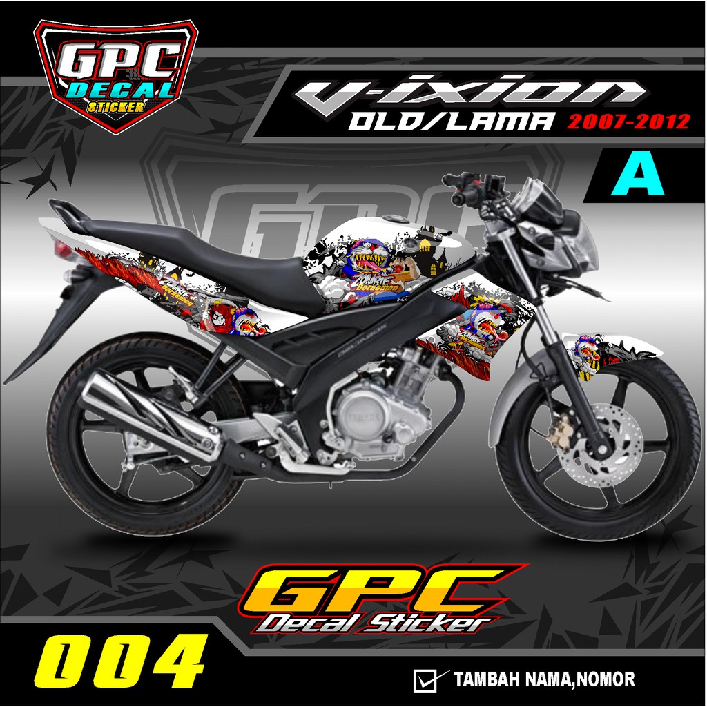 Decal Sticker Variasi Fullbody Vixion Old 004- Dekal Stiker Vixion Old Desain Doraemon Zombie GPC