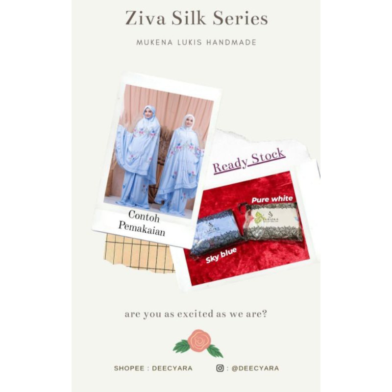 Mukena Lukis Larizka / Mukena Lukis Handmade / Mukena