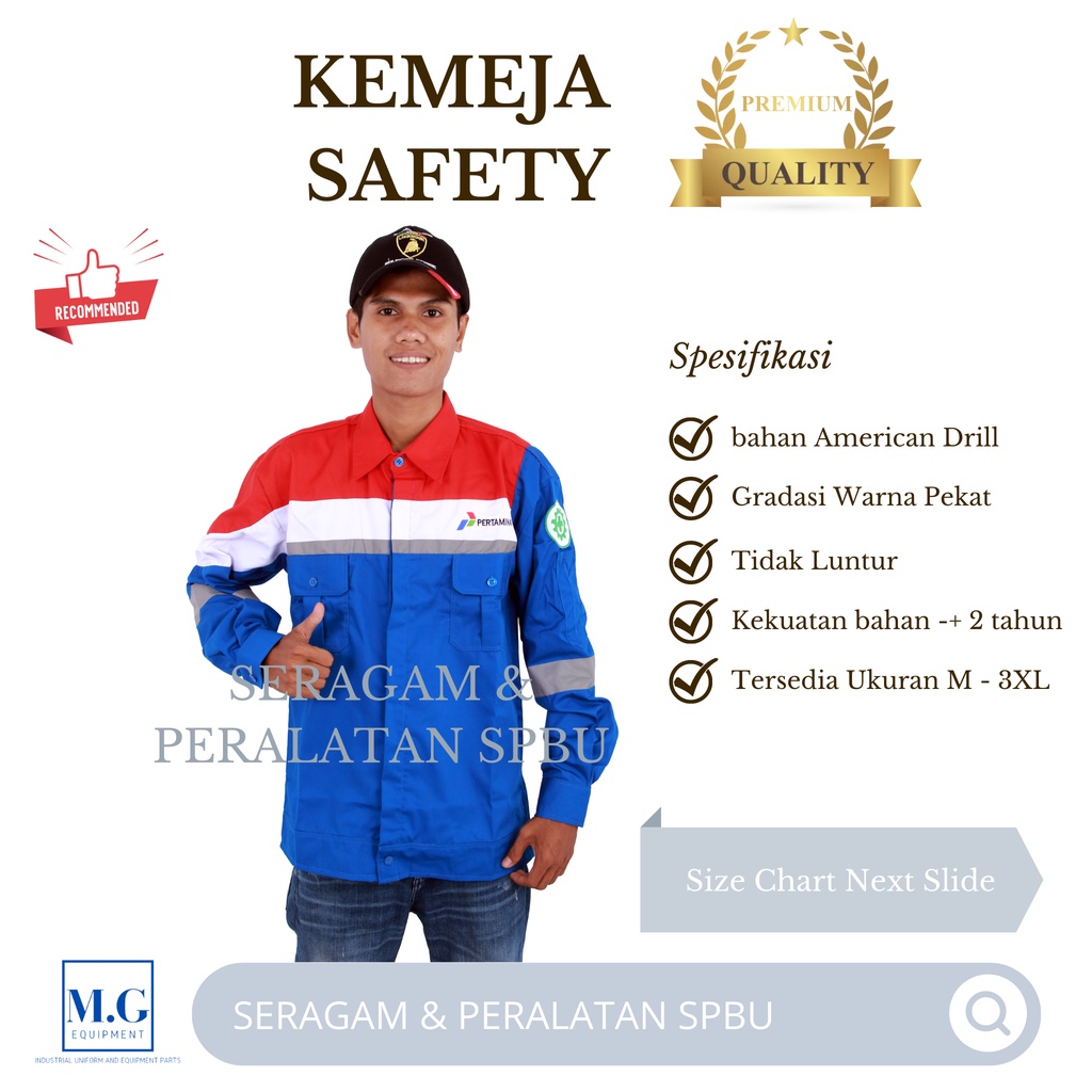 NEW - Baju Kemeja Pertamina Lengan Panjang / Kemeja Safety SPBU