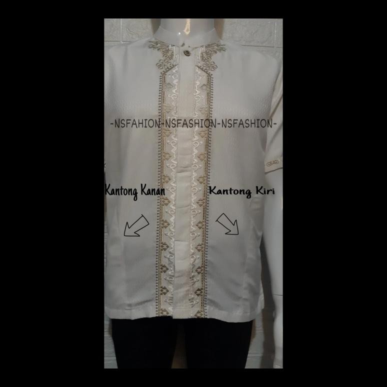 BARU BAJU KOKO PRIA MUSLIM SIZE M L XL LENGAN PENDEK SEMI SUTRA PUTIH ANJAB KOKO PRIA MURAH ALA