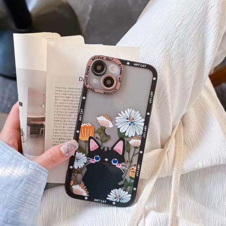 Soft Case Silikon TPU Transparan Shockproof Motif Bunga Untuk IPhone 14 13 12 11 Pro XS Max X XR 8 7 6 6S Plus