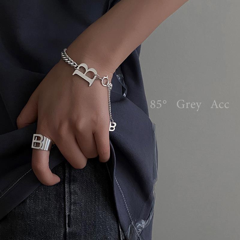 Stainless steel B huruf liontin dipersonalisasi gelang wanita musim panas in trendy hip-hop gaya khu