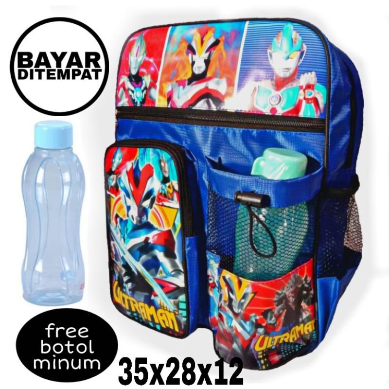 TAS RANSEL ANAK LAKI ULTRAMAN SD/TK, TAS RANSEL ANAK ULTRAMAN BERHADIAH BOTOL