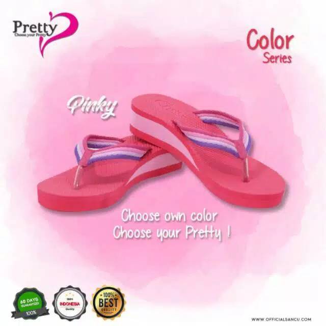 SANDAL WEDGES WANITA PRETTY POLOS PINK FANTA