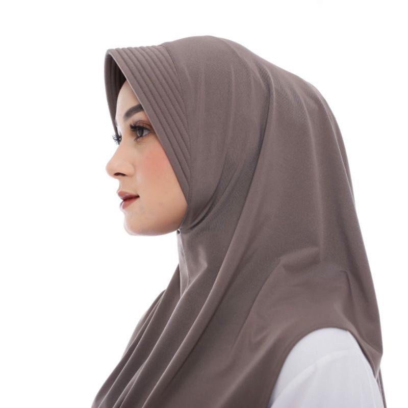 Hijab instan Khimar oval Jersey pet | Bergo Hamidah