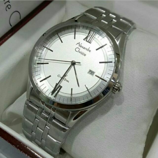 Jam tangan pria alexander christie 8510 classic steel silver ORIGINAL