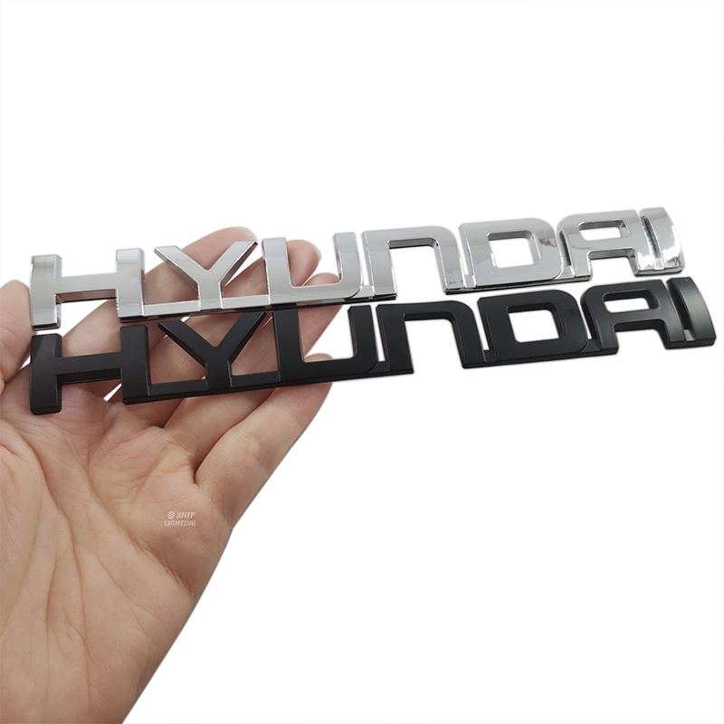 1pc Stiker Emblem Logo HYUNDAI Bahan ABS Krom Untuk Bagasi Belakang Mobil HYUNDAI