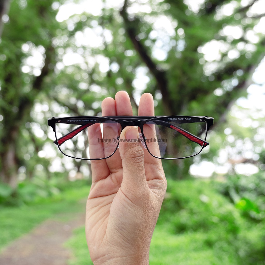 [ PROMO FREE LENSA] Frame Kacamata Minus Pria Model Sport Kotak Gagang Pegas ROPM PD45