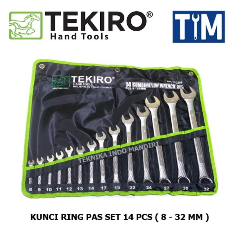 TEKIRO Kunci Ring Pas Set 14 PCS ( 8 - 32 MM )