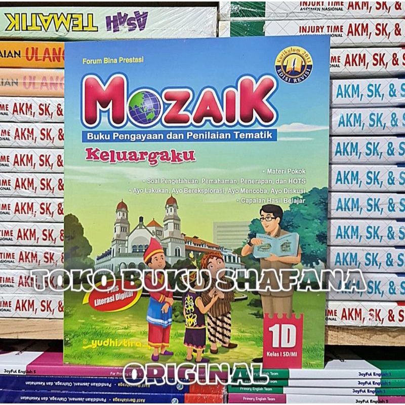 Paket 4 Buku Mozaik 1A 1B 1C 1D Yudhistira Kelas 1 SD K13 Revisi - Pengayaan &amp; Penilaian Tematik