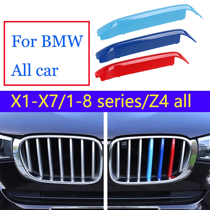 3pcs Strip Trim Grill Depan Mobil Balap Untuk BMW X1 E84 F48 X2 F39 X3 F25 G01 X4 F26 G02 X5 E70 F15 G05 X6 E71 F16 G06