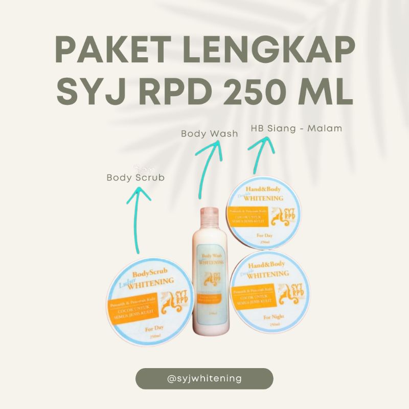 PAKET KOMPLIT SYJ RPD DOUBLE WHITENING 250 ML PAKET HB PEMUTIH PERMANEN