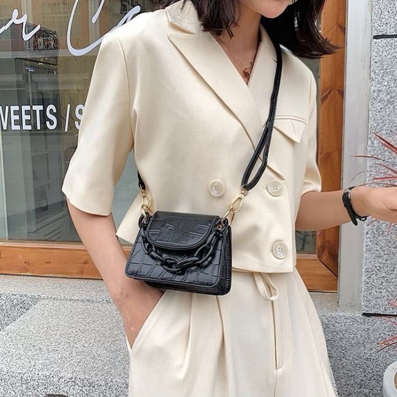 Tas Selempang Wanita Korea Import JENNIE / Tas Croco Selempang Korea JENINIE / FREE GIFT