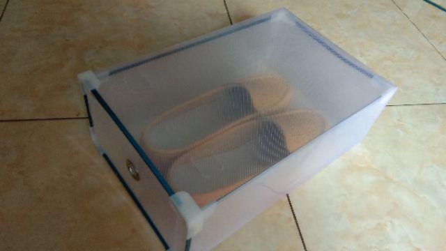 [lis Silver] Shoes Box Silver Frame Transparant