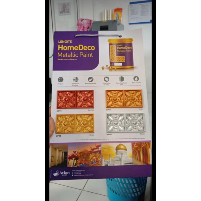 Cat Tembok Dinding Metalik Homedeco 1kg Gypsum X SEIV GOLD CAT EMAS