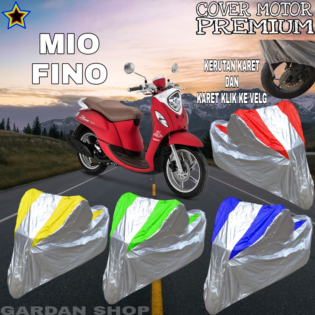 Sarung Motor MIO FINO Silver KOMBINASI Body Cover Mio PREMIUM