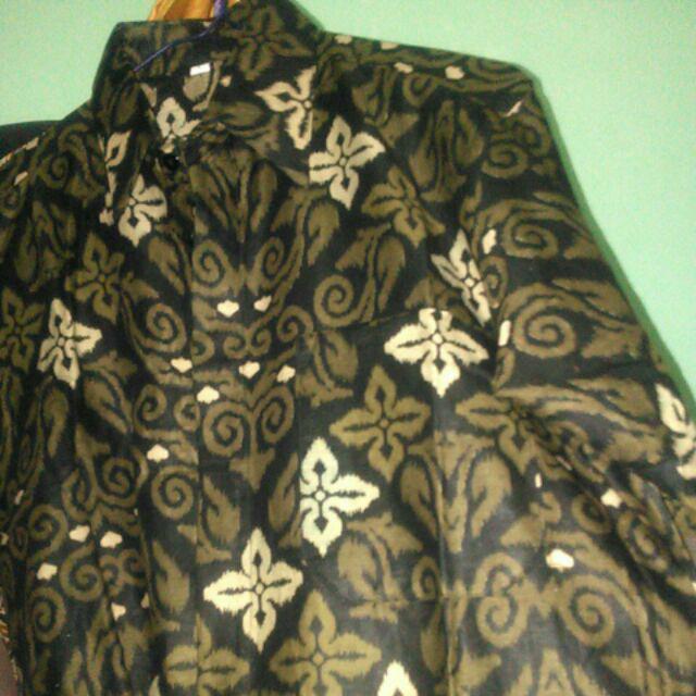 Bswart Batik Hrb026 Kenongo Hem Batik Mawar Hitam Kemeja Batik Pria