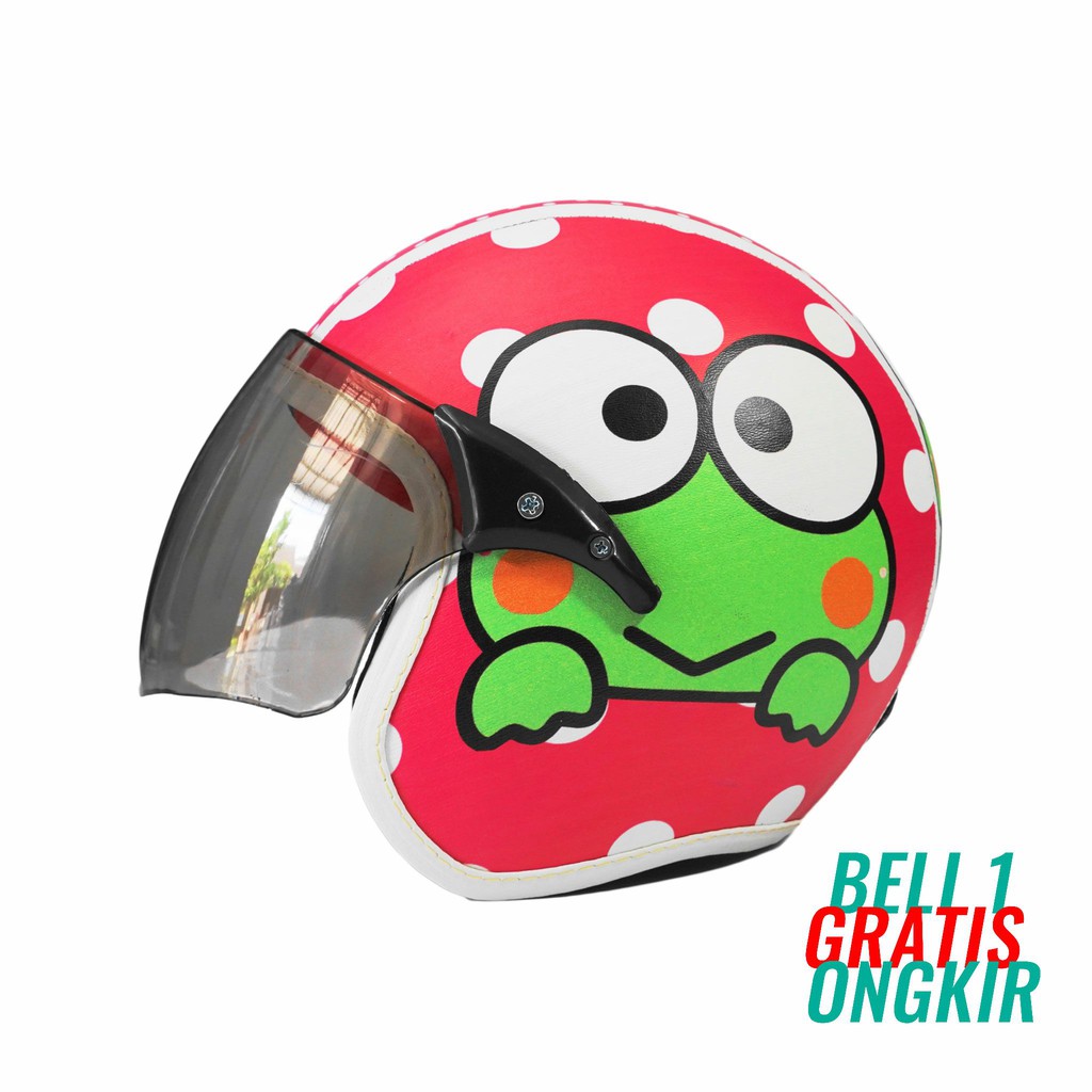 Helm Anak Standart Kaca Half Face Scoopy Original Karakter Keroppi keropi