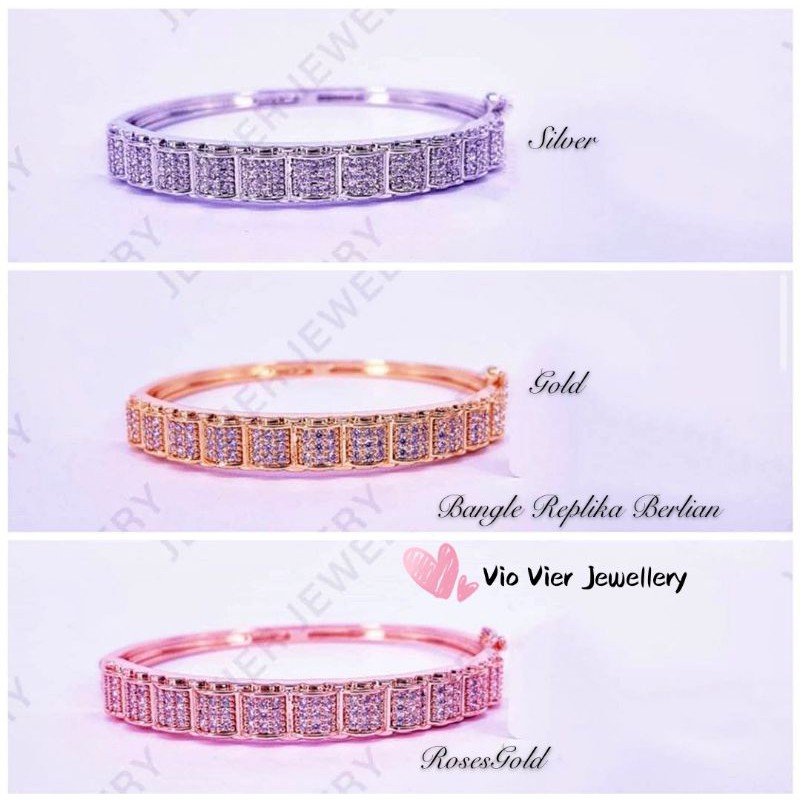 Gelang Bangle (Vier) Replika Berlian Lapis Emas (Diamond)