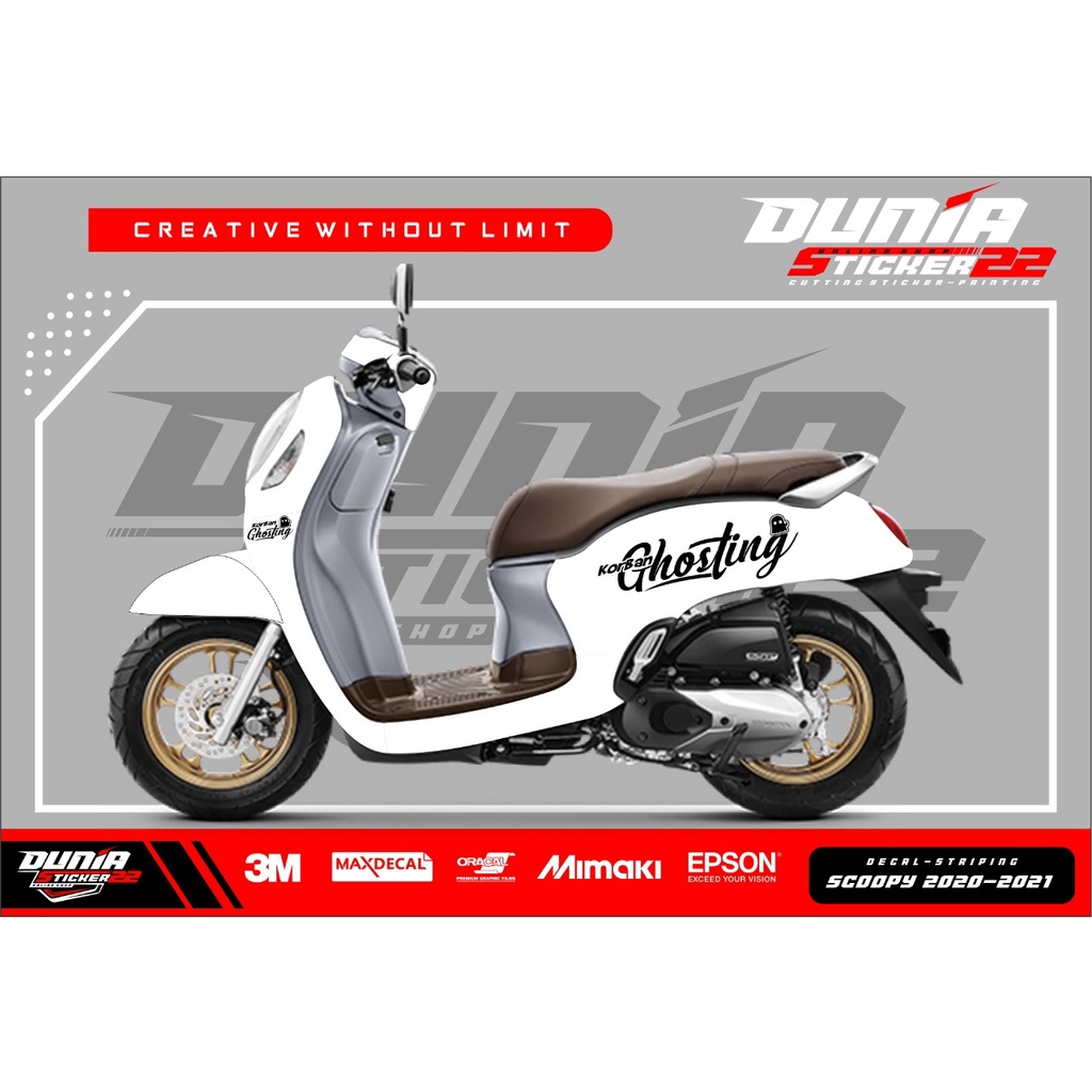 Cutting Sticker Striping SCOOPY LOGO SCOOPY KORBAN GHOSTING 2018-2020 MURAH - Duniasticker22