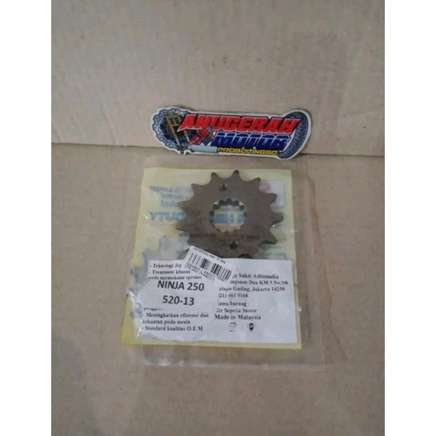 Gir Ger Gear Depan Ninja 250 Uk 520  x 13T, 14T SSS