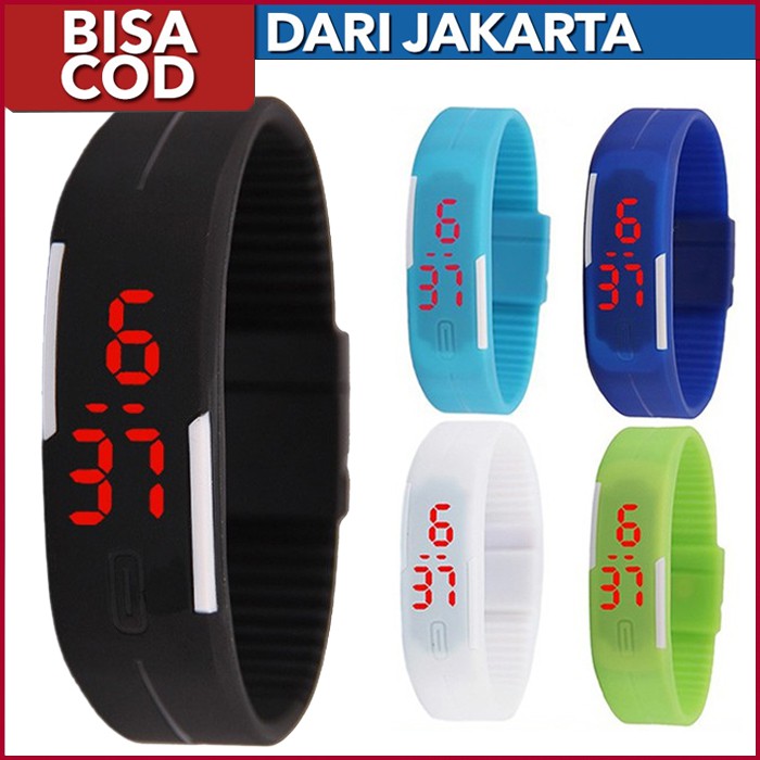 Bisa COD ★ Jam Tangan Pria Wanita Fashion Sport Murah Men Women Silikon LED Digital Watch SW014