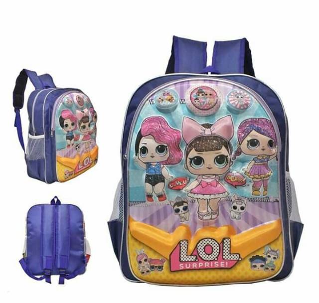 Tas Sekolah Anak Perempuan LOL Surprise 3D / Tas Karakter / Tas Ransel LOL Murah / Tas Karakter Timbul