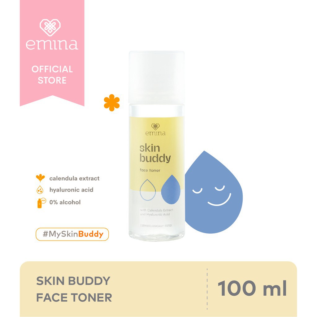 Emina Skin Buddy Face Toner kemasan baru | Double the Moist Face Toner 100ml BPOM ❤ KIMIKO ❤