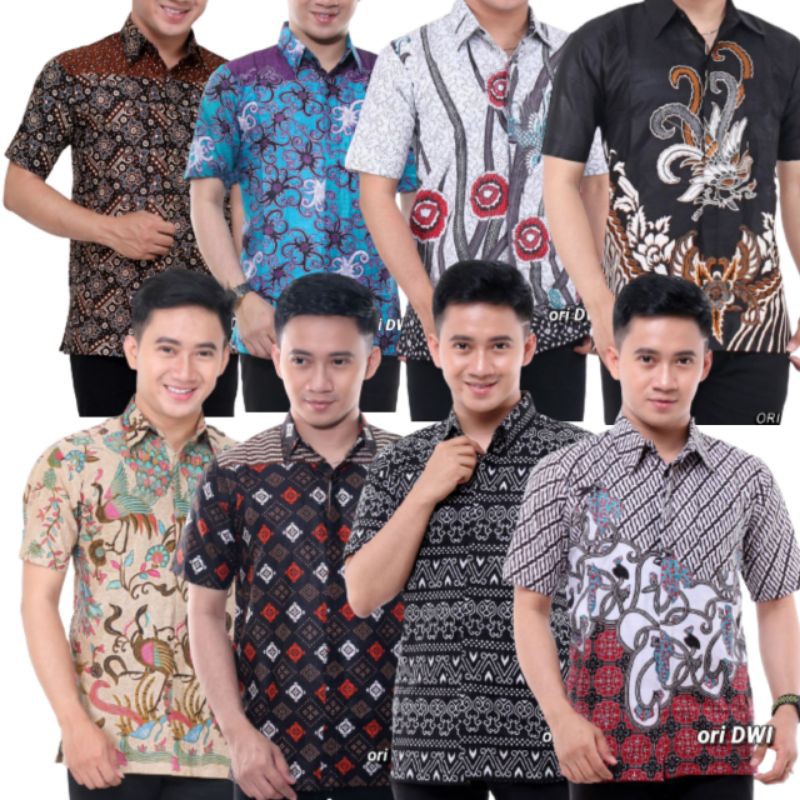 SIZE M L XL XXL XXXL BSWART Batik HRB026 Kenongo Hem Pendek Padi Pekalongan M L XL Batik Pria MURAH