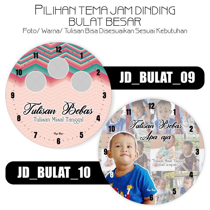 JAM DINDING FOTO CUSTOM BULAT BESAR