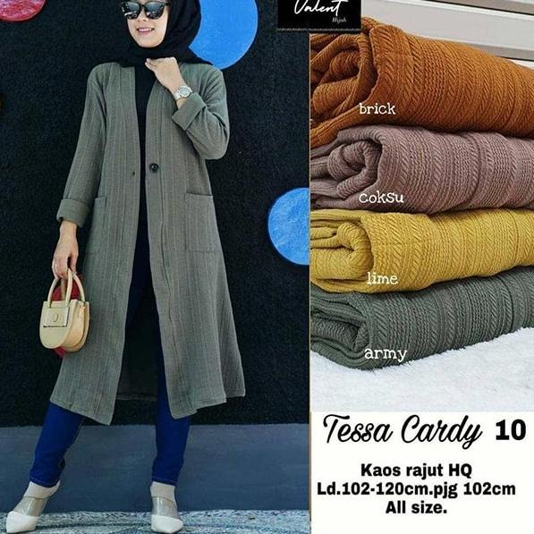 Cardigan Premium Outer Wanita Tessa Celsia CARDY Long Cardi Rajut Tebal Import Knit Melar Adem [TPS.