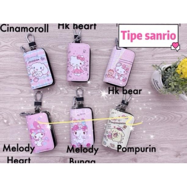 Wpk07 Dompet kunci mobil stnk motor hello kitty line cony brown gantungan #