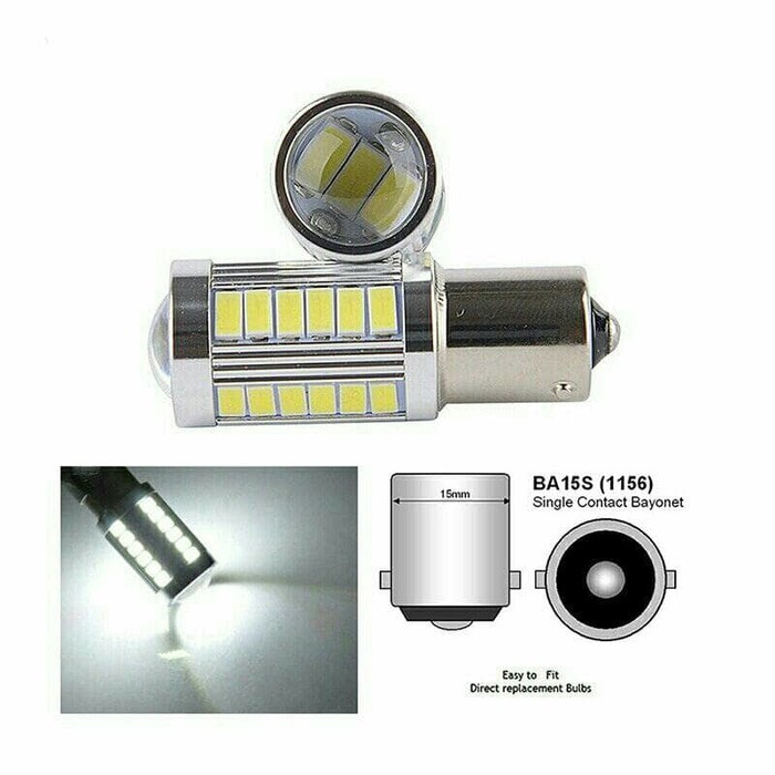 Lampu Mundur LED Monster BA15S Bayonet 1 kaki Putih Super Bright Mobil